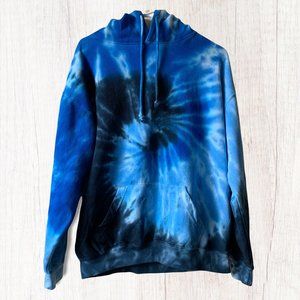 Dreamside | Blue Pullover Tie Dye Hoodie, M